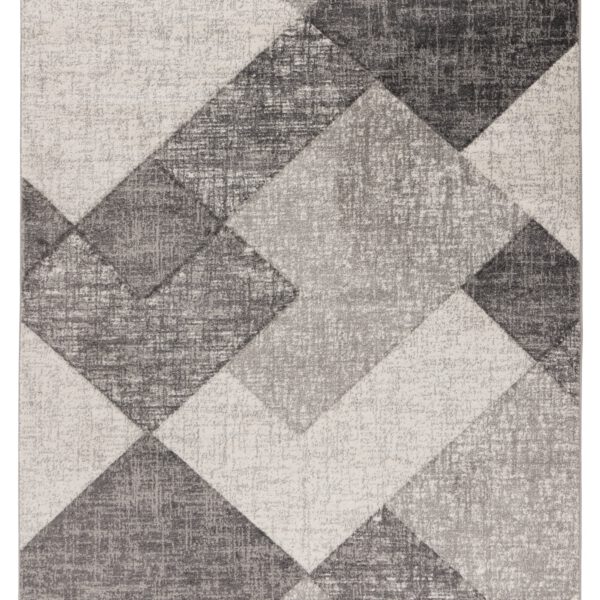 Trendy Carving – Silver geometrische structuur – Laagpolig vloerkleed