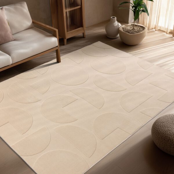 Focus – Beige 3D structuur – Laagpolig vloerkleed