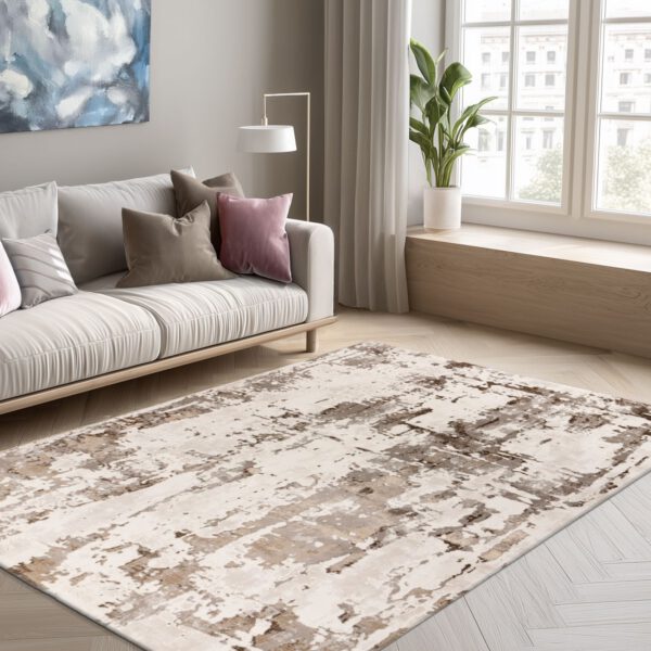 Tropez Beige – Warme verweerde structuur – Laagpolig vloerkleed